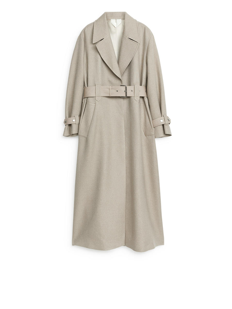 Belted Twill Coat - Beige - Regular fit - Women - 1219921001