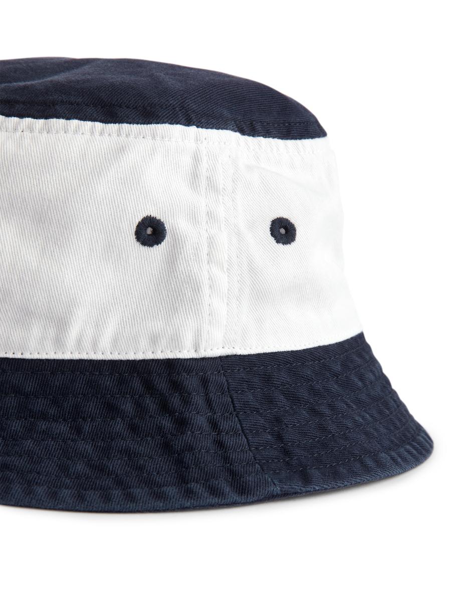 Colour-Blocked Bucket Hat - Dark Blue/White - Children - 1151545001