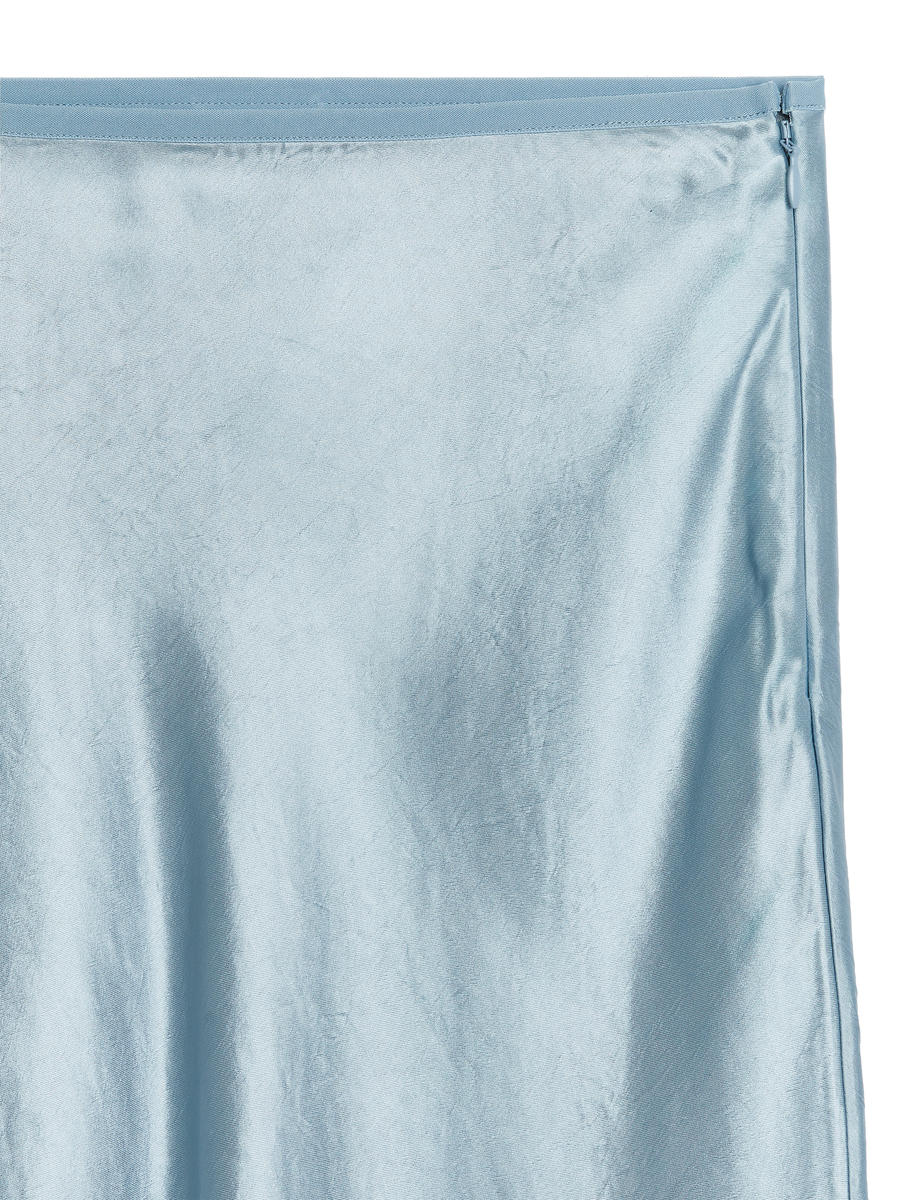 Bias-Cut Satin Skirt - Light Blue - Regular fit - Women - 1041750009