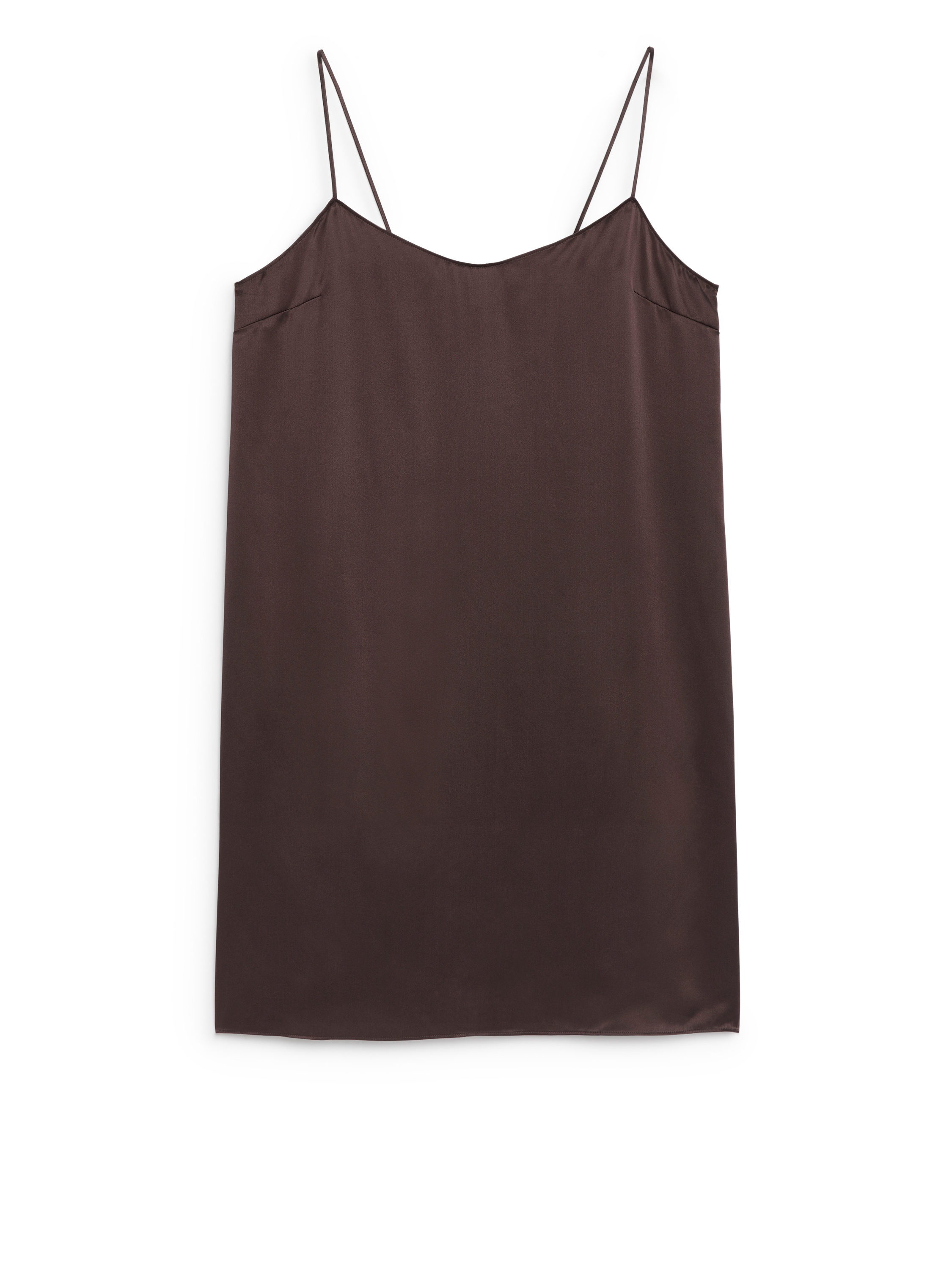 Silk Slip Dress – Dark Brown – Women – ARKET EU