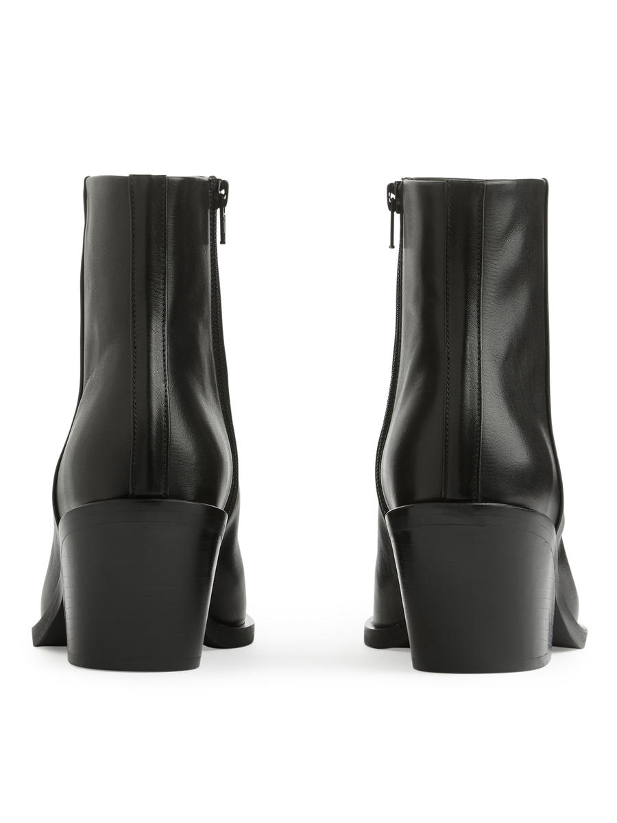 Leather Ankle Boots-#272628-5716