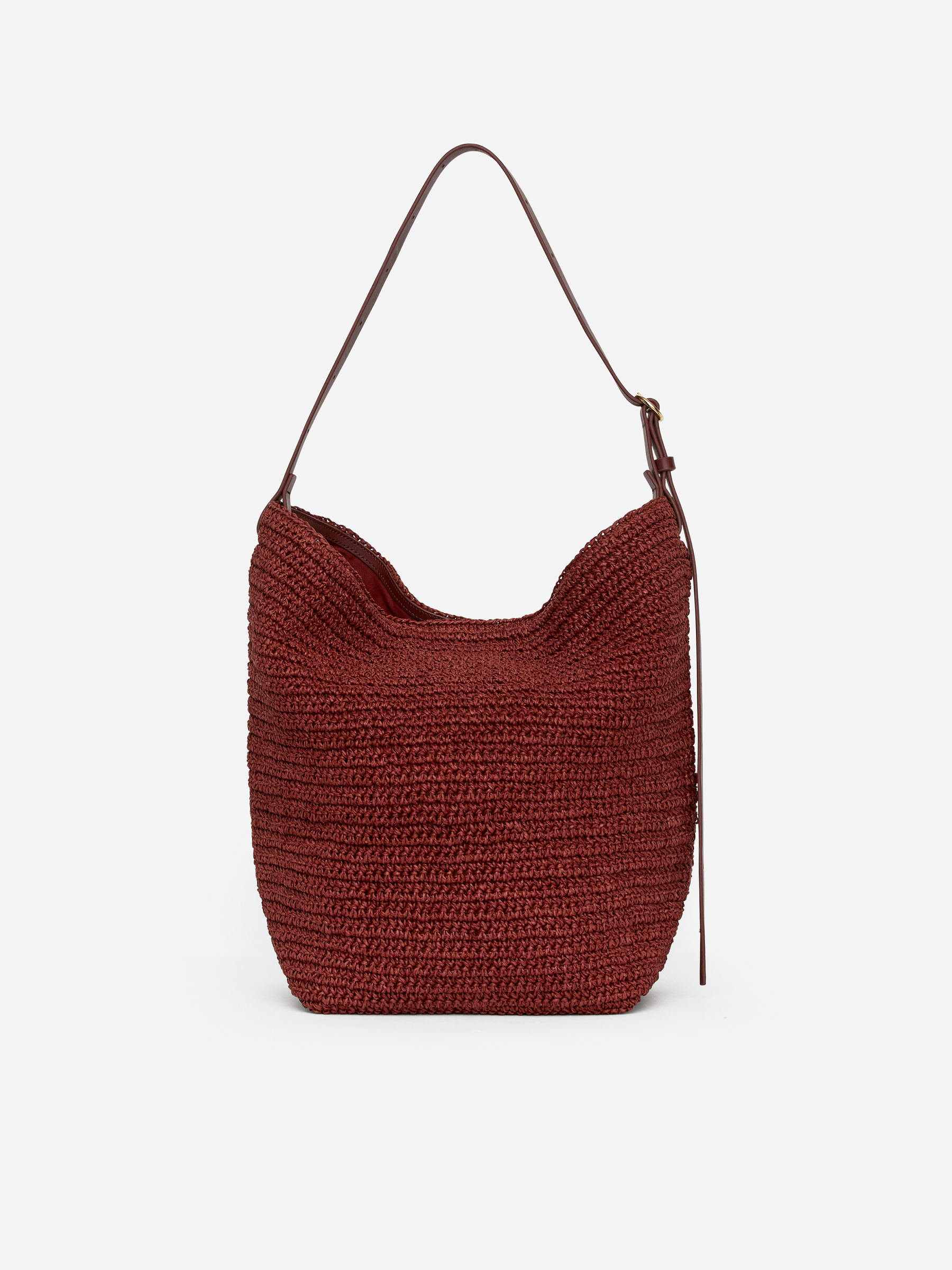 Lined Straw Bag - Reddish Brown - Women - StillMedia/DescriptiveStillLife - 5