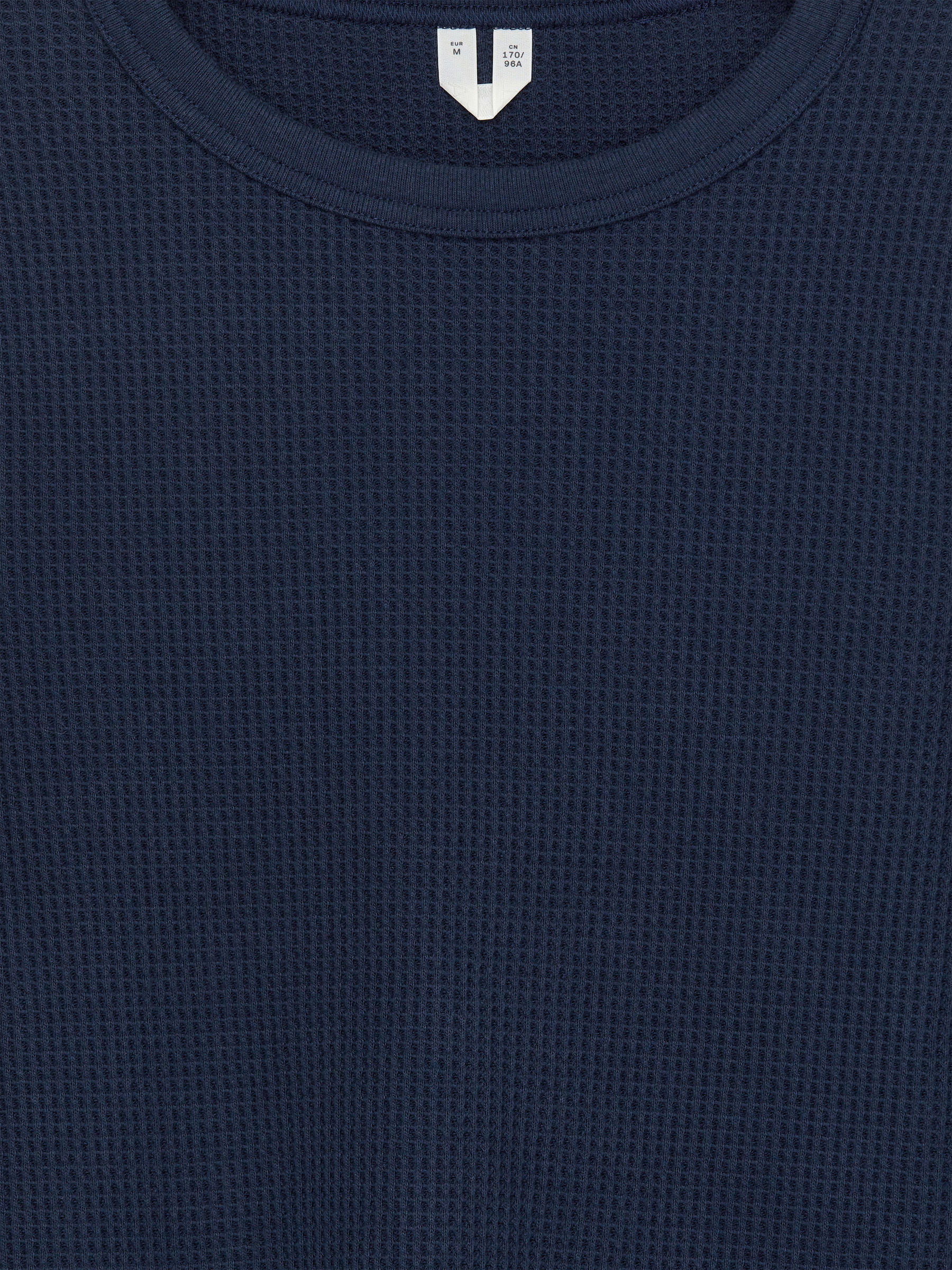 Waffle Jersey Top - Dark Blue - Slim fit - Women - 1280877002