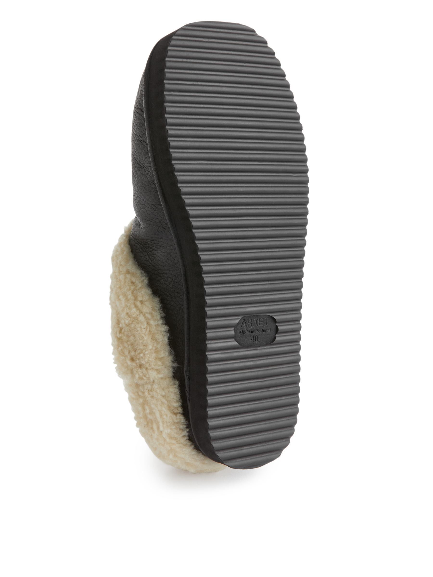 Lederhausschuhe mit Teddy - Schwarz/Cremeweiß - Women - StillMedia/DescriptiveDetail - 2