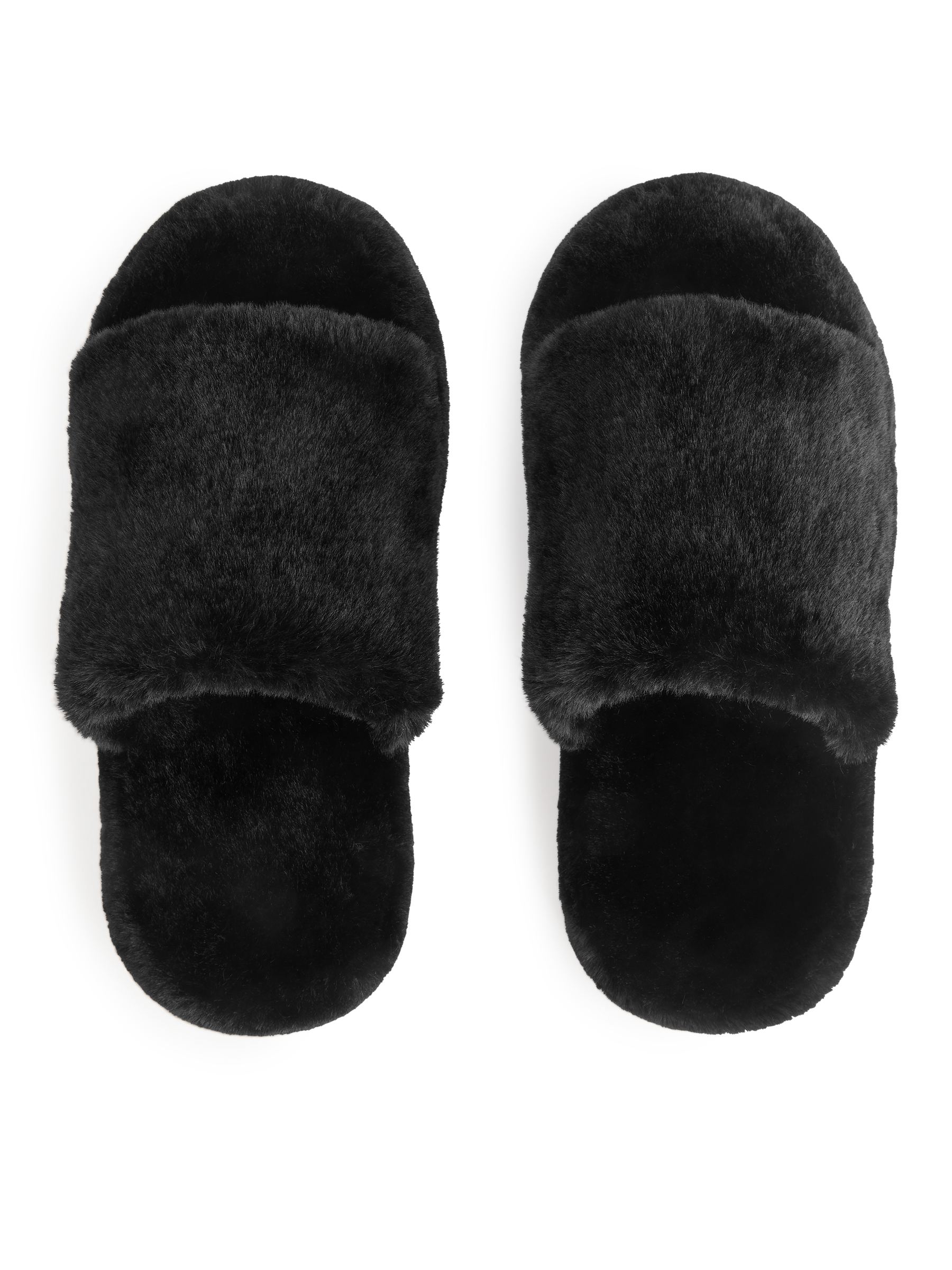 Faux Fur Slippers-#272628-9931
