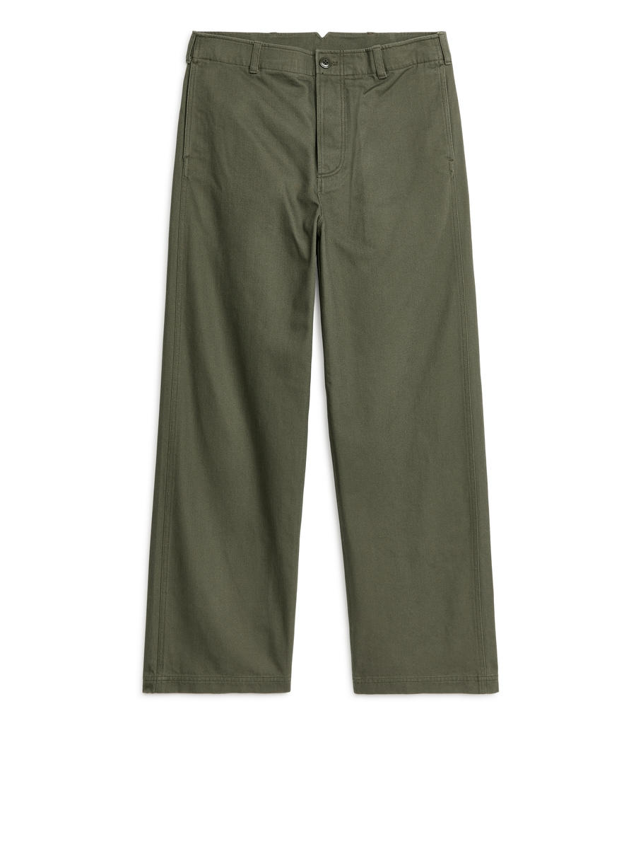 BuckleBack Cotton Trousers-#575549-5412