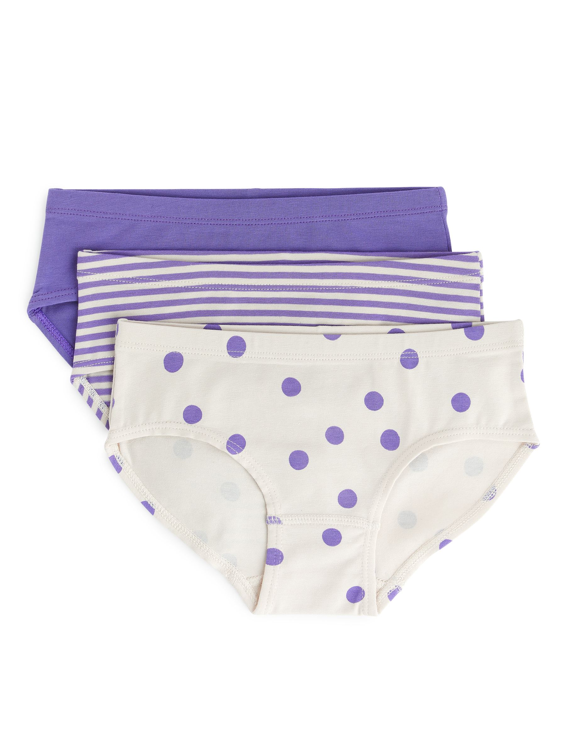 Cotton Jersey Briefs Set of 3 - Purple/Dot/Stripe - Regular fit - Children - StillMedia/DescriptiveStillLife - 4