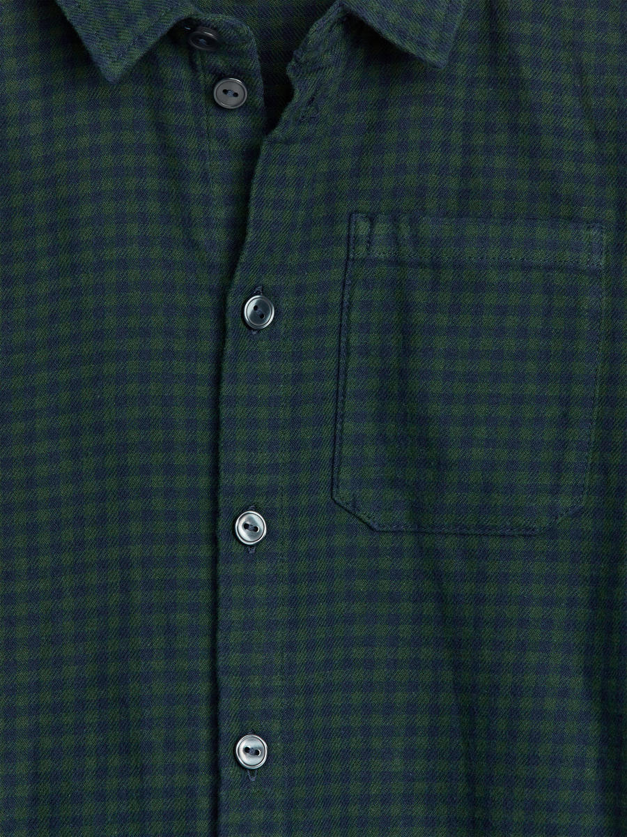 Checked Flannel Shirt-#23263B-12957