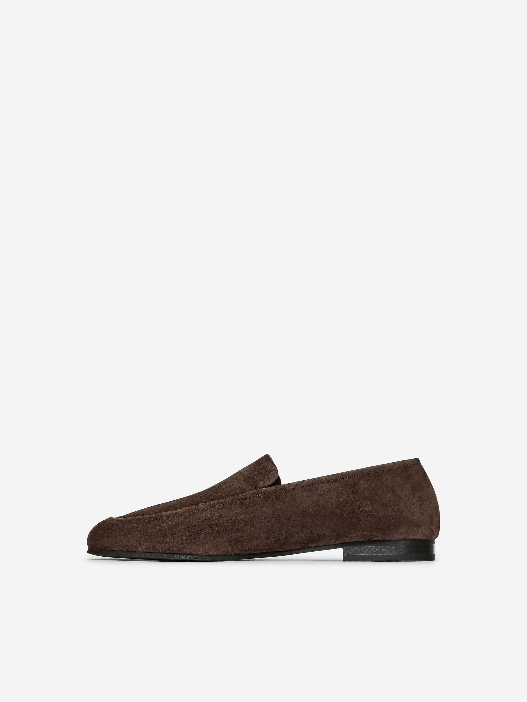 Schmaler Loafer aus Veloursleder-Braun-14174