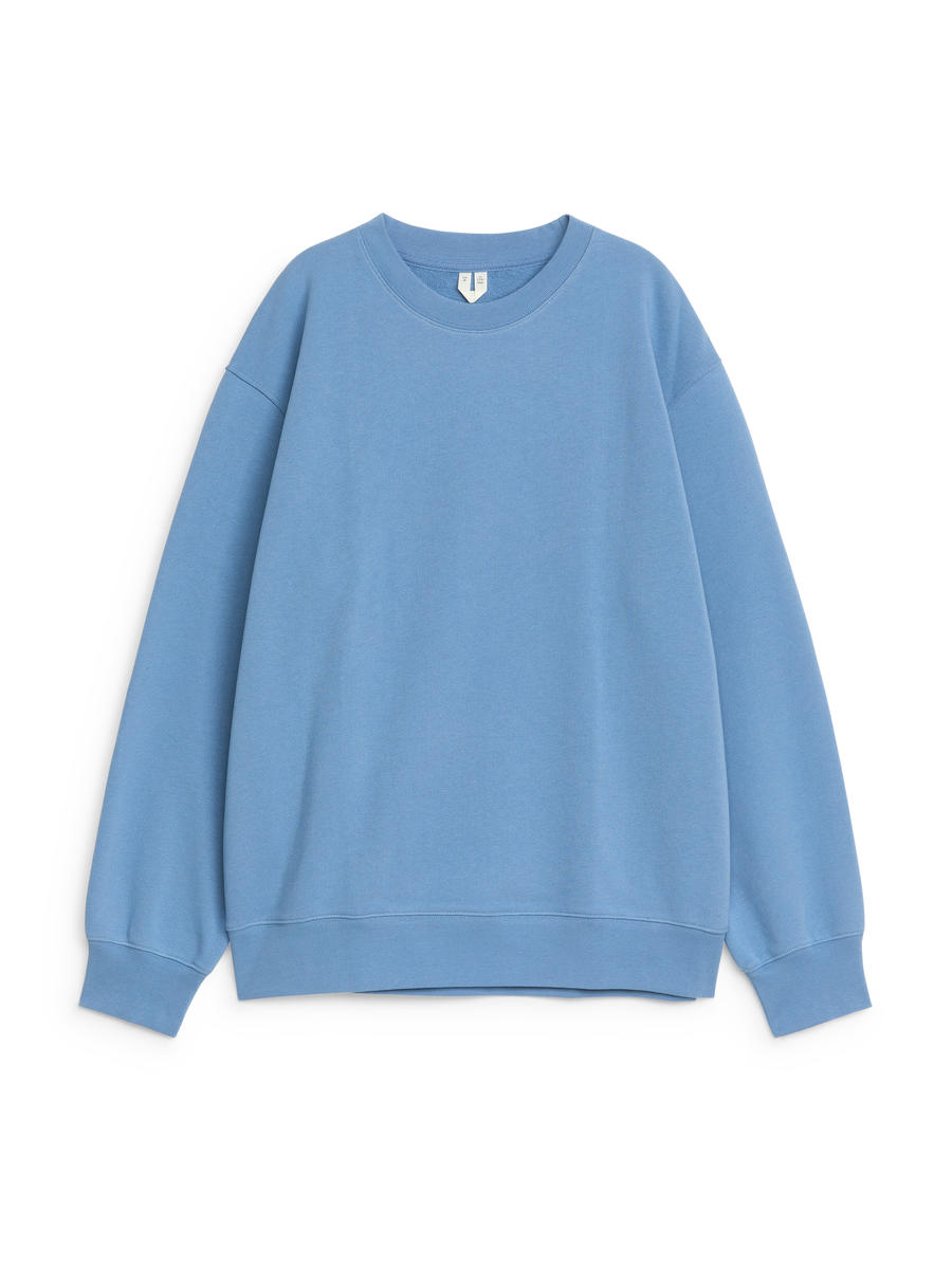 Relaxed Terry Sweatshirt-#5B71A4-6333