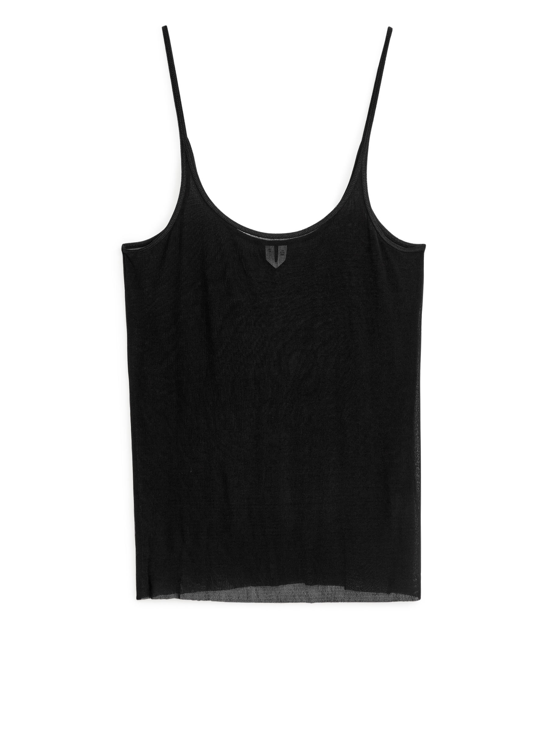 Jedwabna koszulka bez rękawów - Czarny - Fason normalny - Women - StillMedia/DescriptiveStillLife - 1