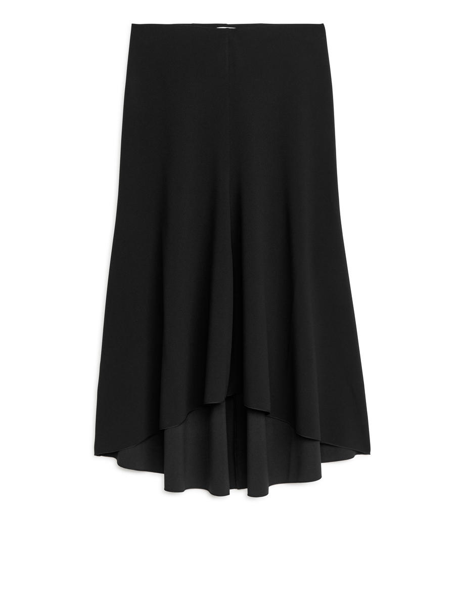 Crepe Jersey A-line Skirt-#272628-6559