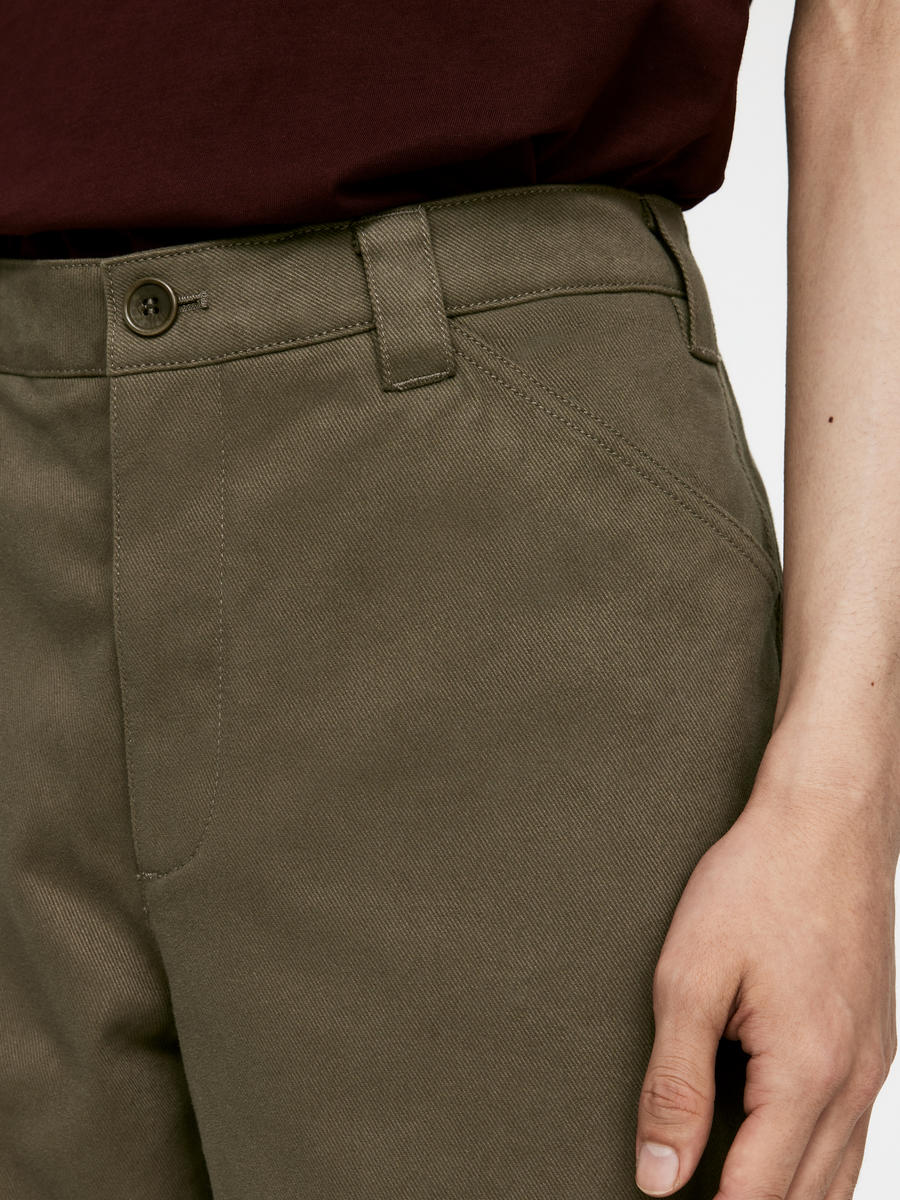 Cotton Moleskin Twill Trousers-#726A5D-12625