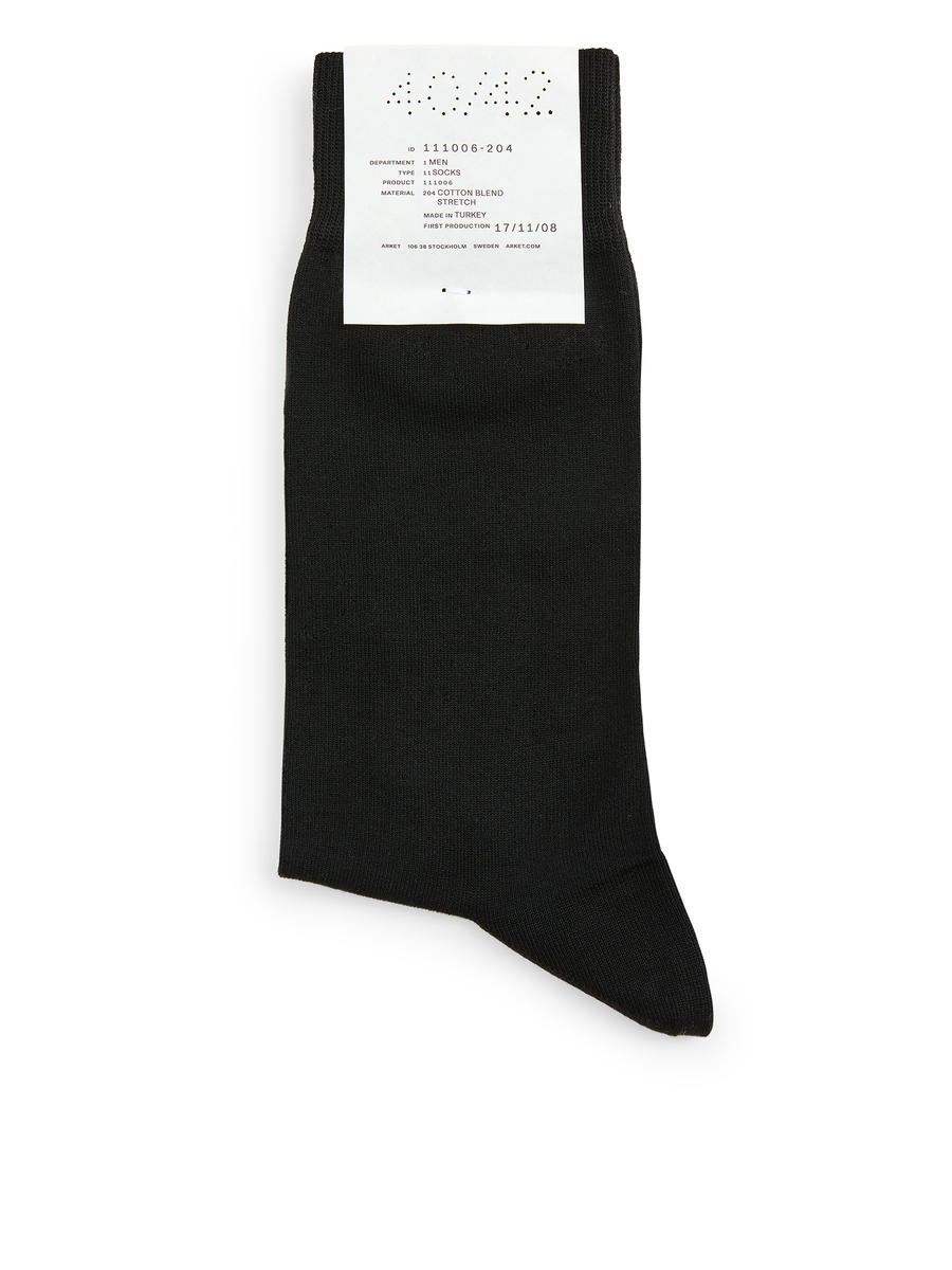 Mercerised Cotton Socks Plain-#272628-9992