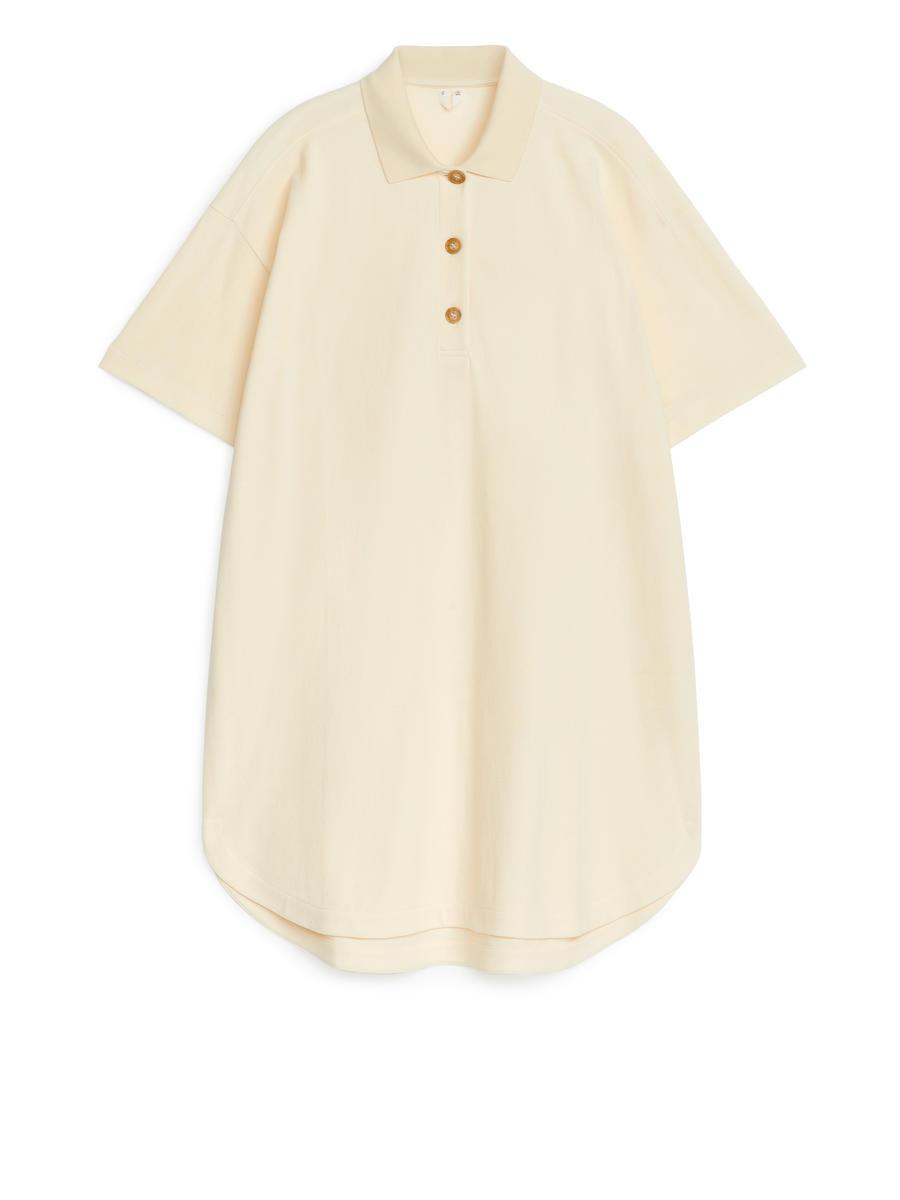 Piqué Polo Dress-#EBE0BF-11958