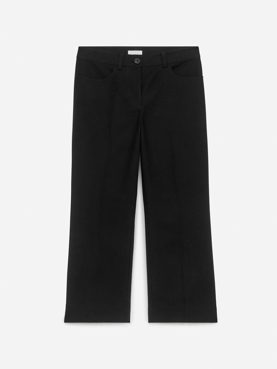 ARKET Women's  Press-Crease Cotton Trousers Black,  size 34