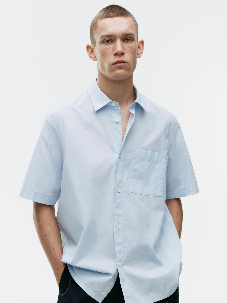 Relaxed Poplin Shirt - Light Blue - Regular fit - Men - 1231930005