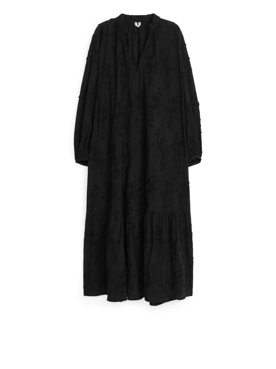 Embroidered Maxi Dress - Black - Loose fit - Women - 1231373001