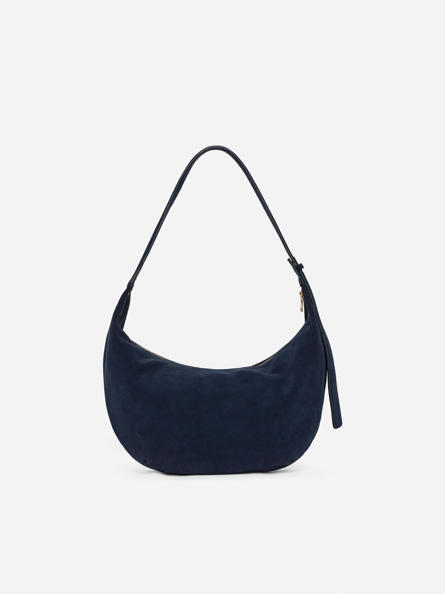 Curved Suede Bag-#0A041F-12592