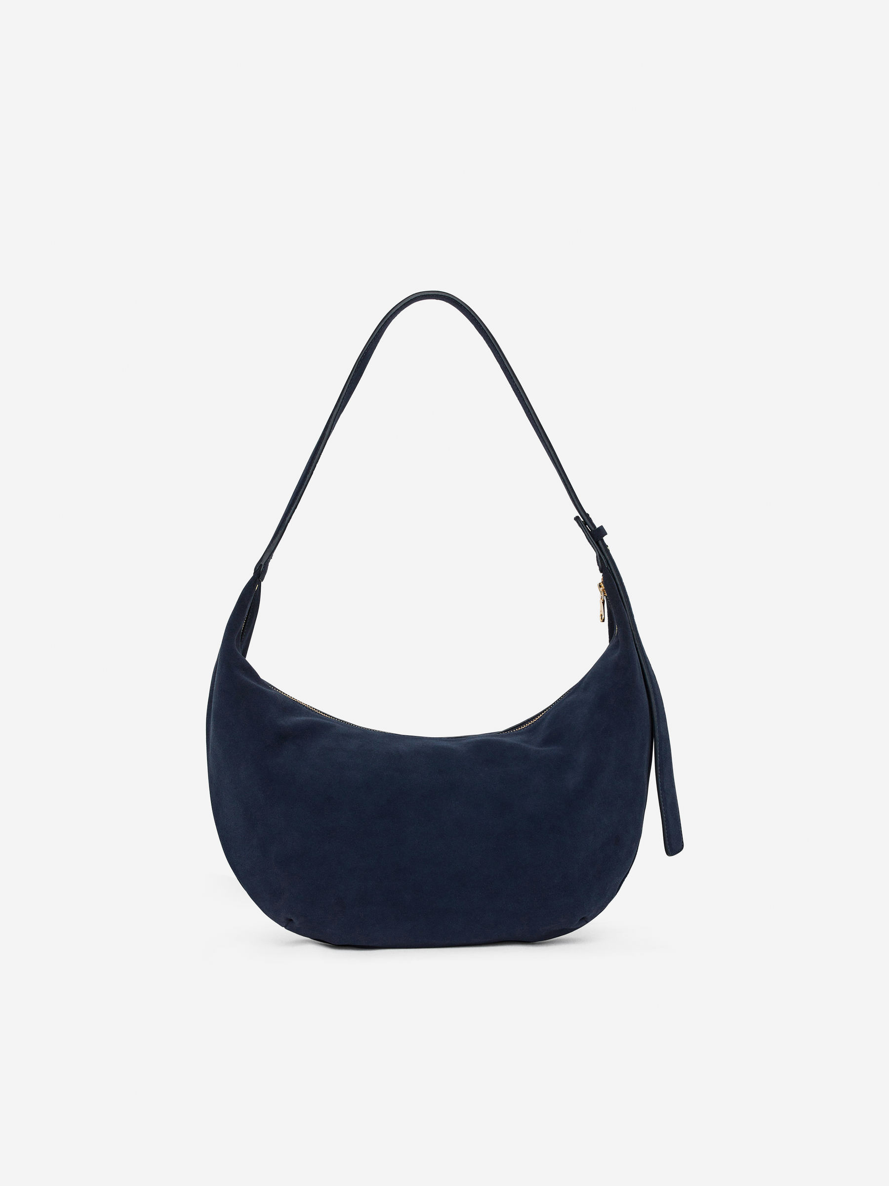 Curved Suede Bag - Dark Blue - Women - StillMedia/DescriptiveStillLife - 7