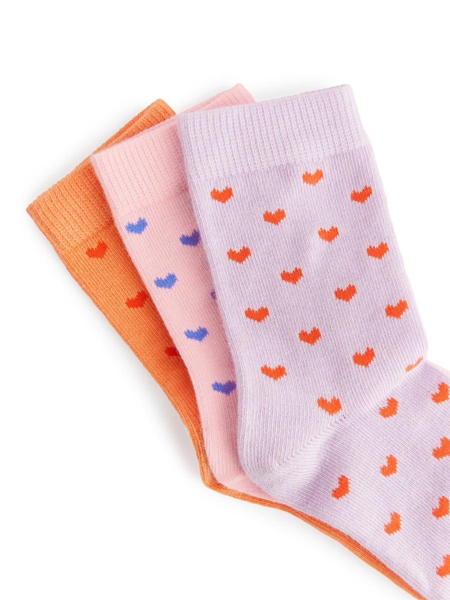 Cotton Socks Set of 3-#E4BCCB-7060