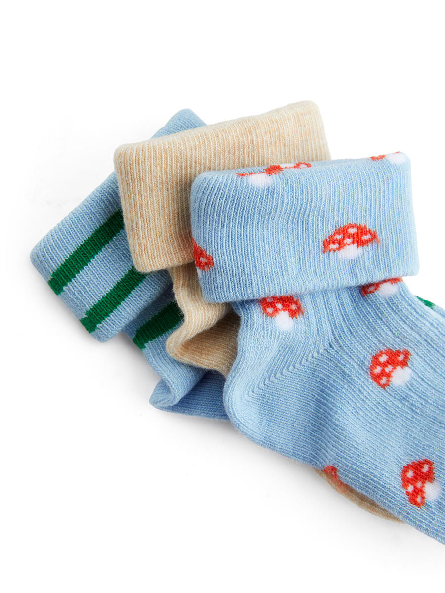 Gerippte Socken, 3er-Pack-#A3BBE0-13144