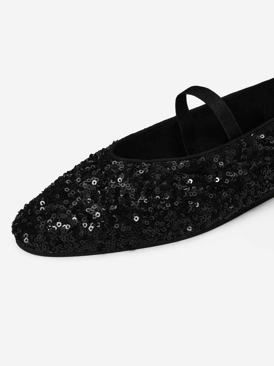 Sequin Mary Jane Flats-#272628-13310