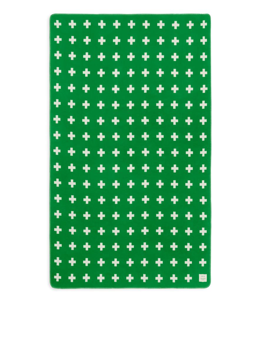 Pia Wallén Cross Blanket - Green/White - Homeware - 1038567003