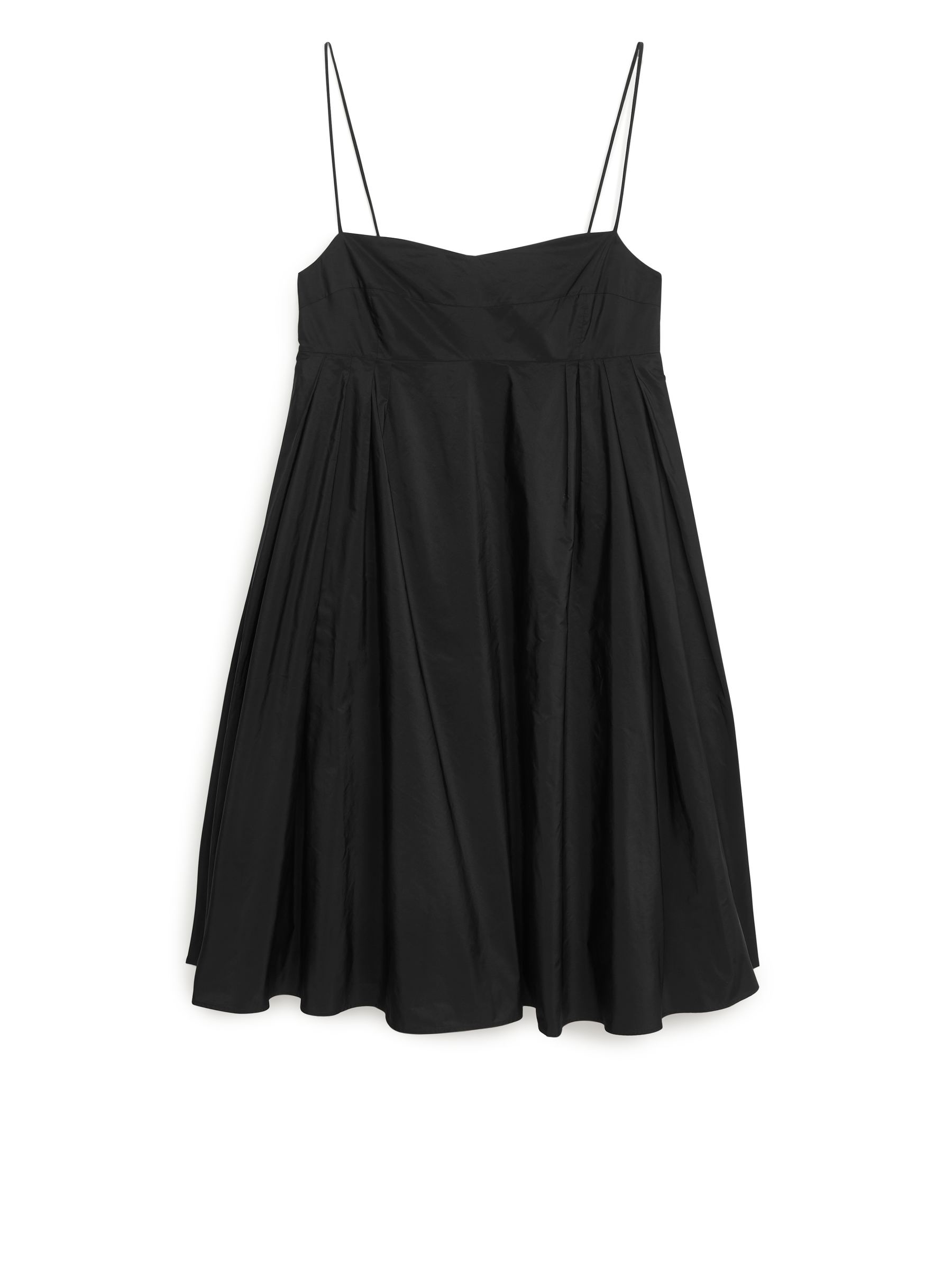 Klänning i taft med axelband-#272628-282