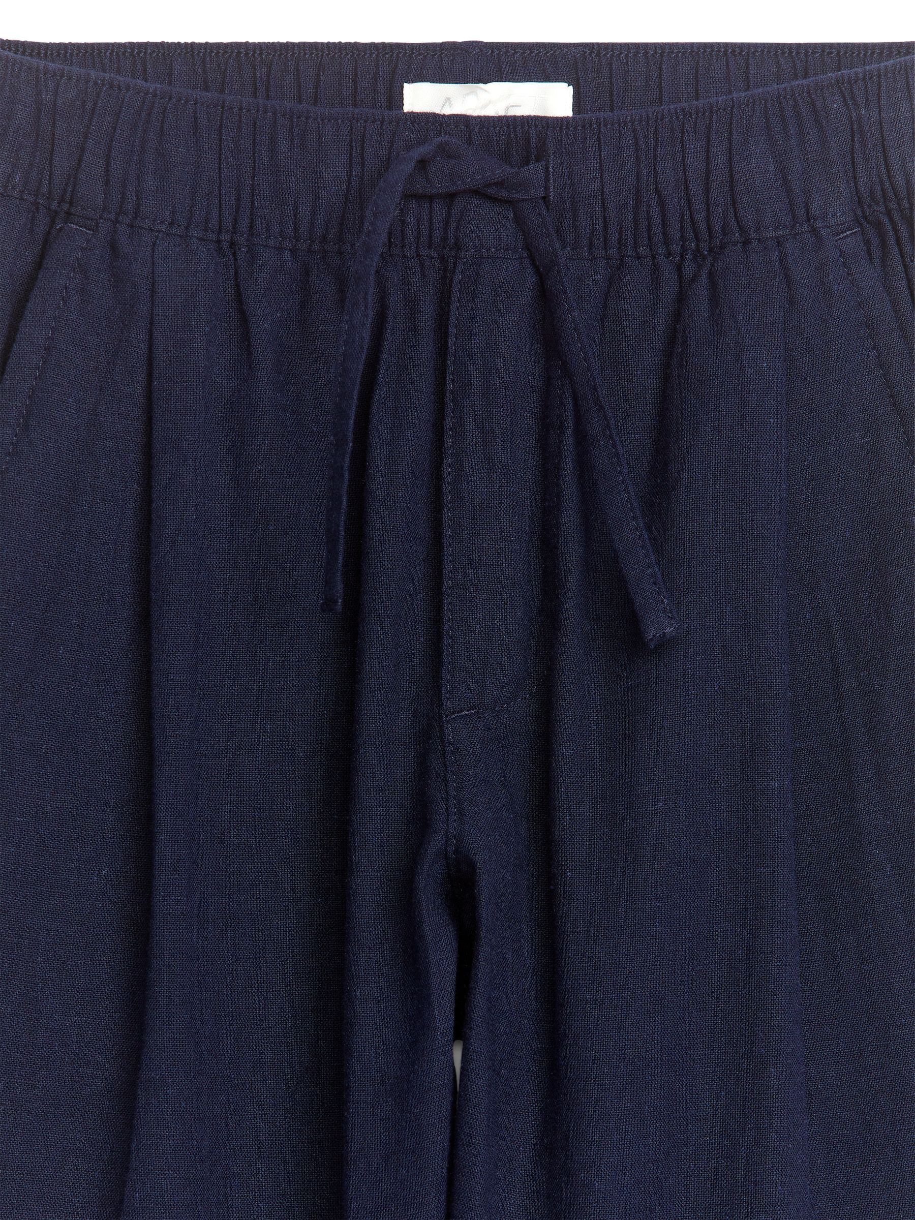 Drawstring Linen Trousers - Dark Blue - Luźny fason - Children - StillMedia/DescriptiveDetail - 3