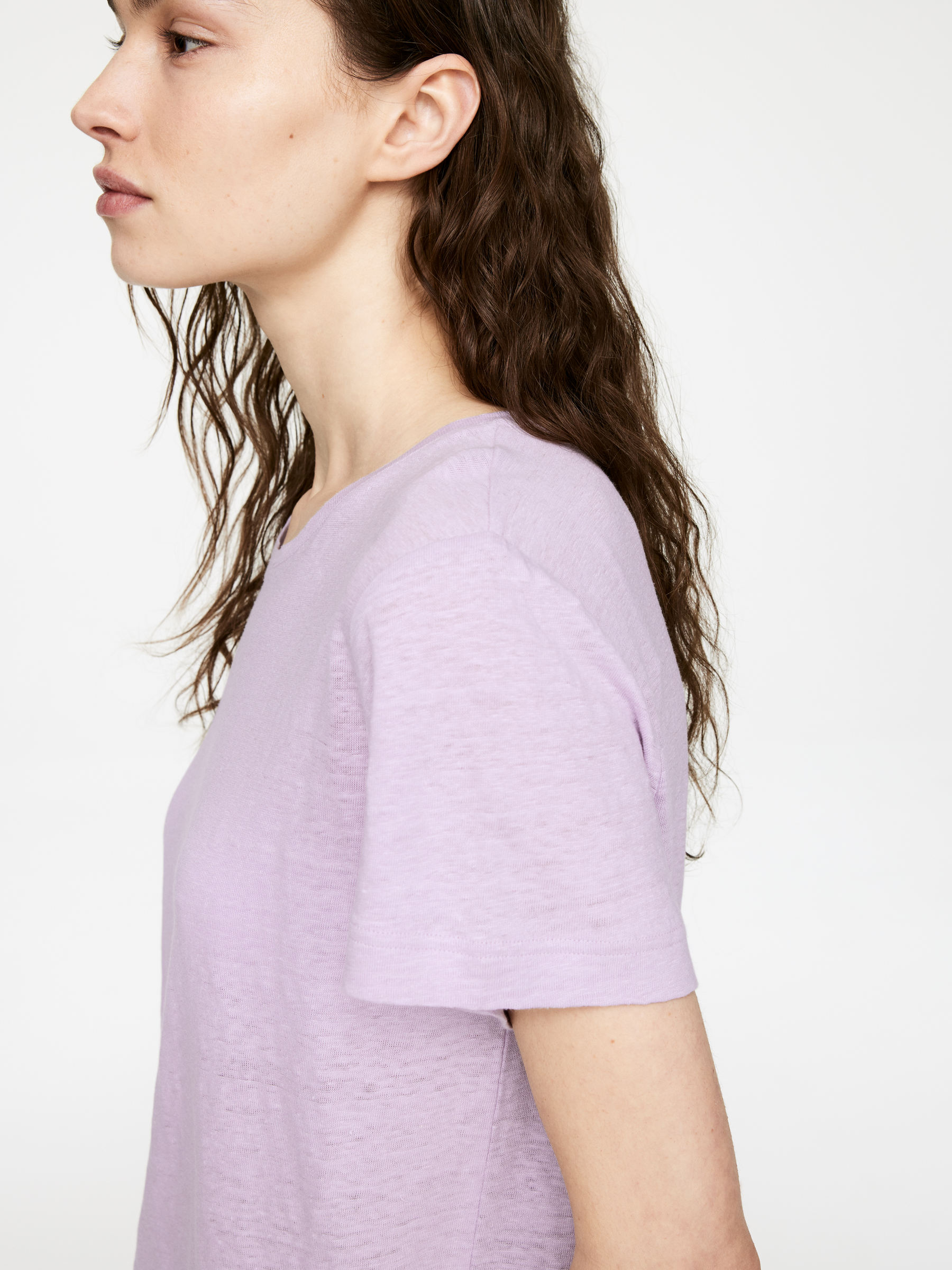 T-shirt en jersey de lin - Mauve - Femme - StillMedia/Lookbook - 8