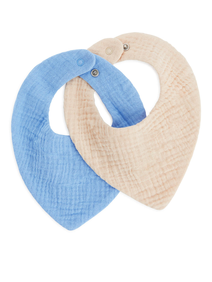 Bavoir en étamine, lot de 2 - Beige/Bleu - Enfant - 1151834002