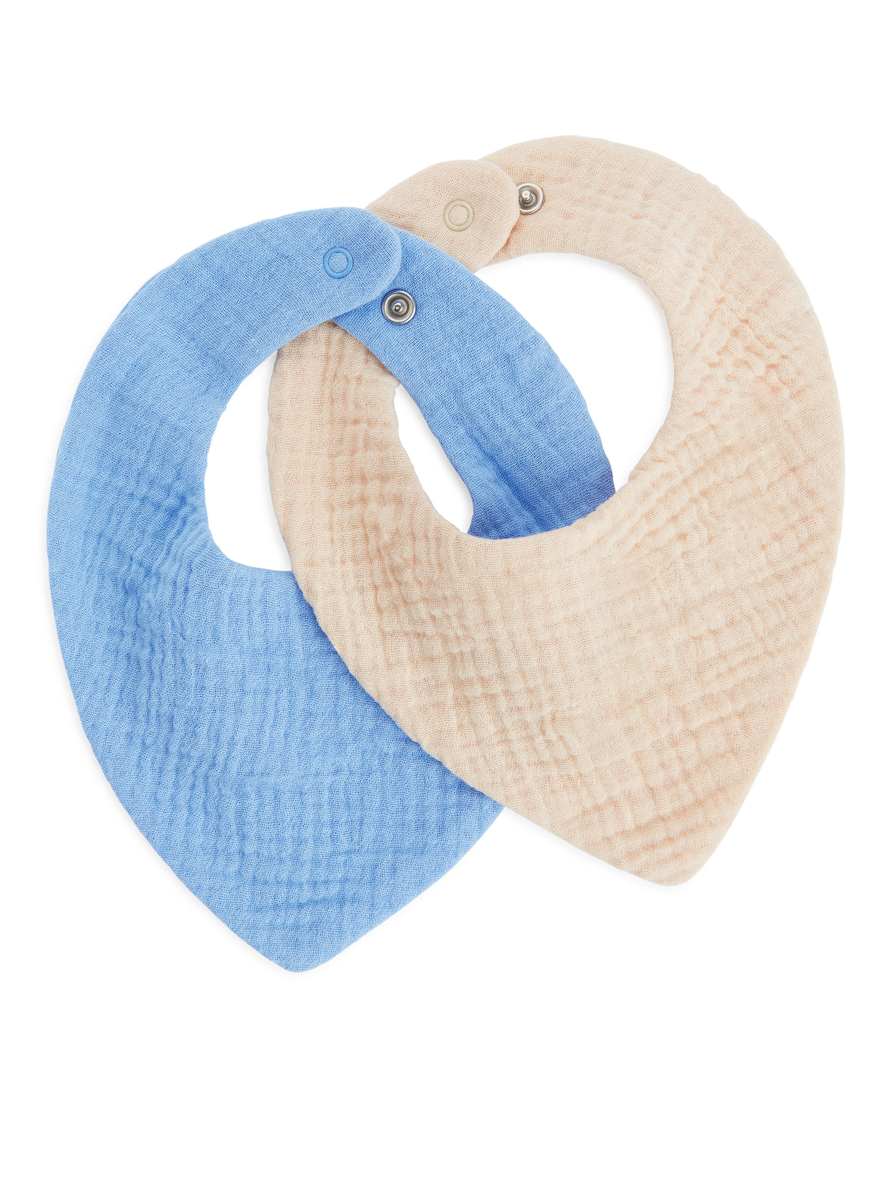 Cheesecloth Bib, Set of 2 - Beige/Blue - Children - StillMedia/DescriptiveStillLife - 1