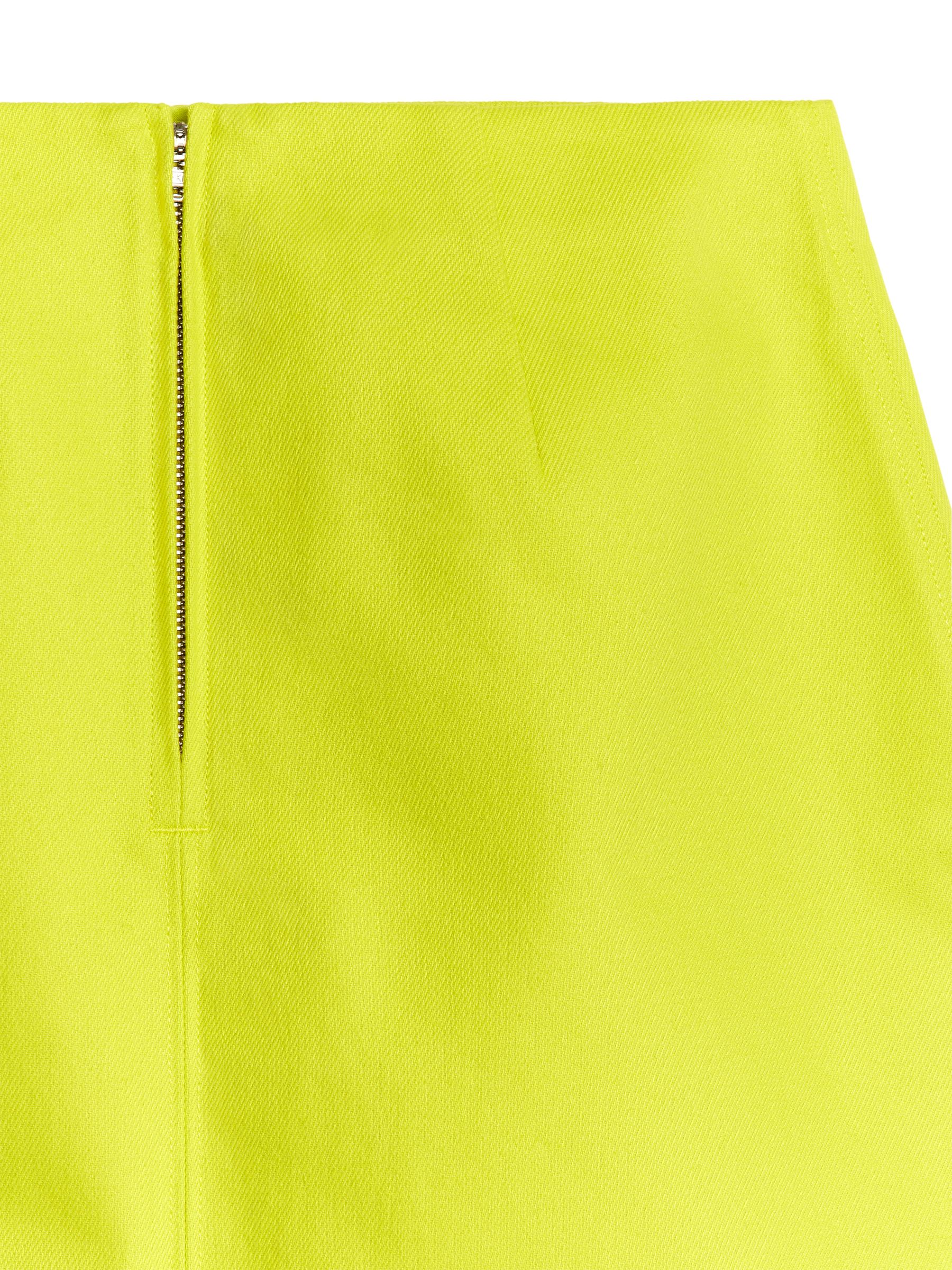 Minifalda en sarga de algodón - Amarillo - Corte ajustado - Women - StillMedia/DescriptiveDetail - 1