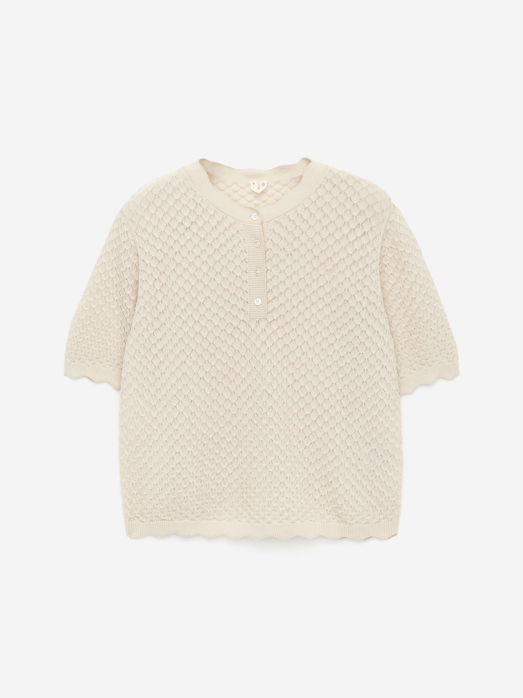 Open-Knit Top-Beige-15531