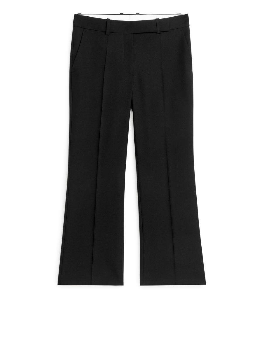 Cropped Wool Trousers - Black - Regular fit - Women - 1212725002