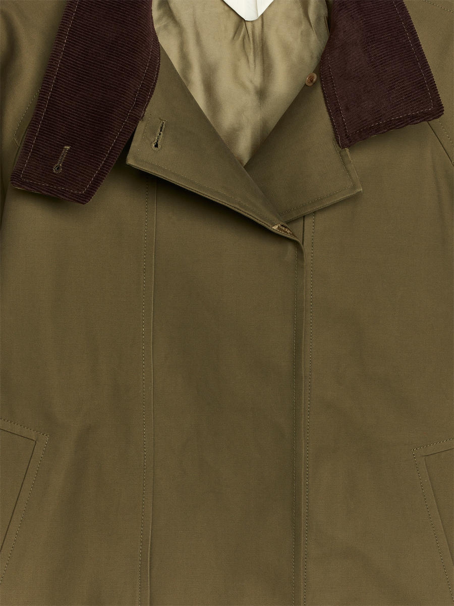 Kurzer Trenchcoat-#4F4C42-12272