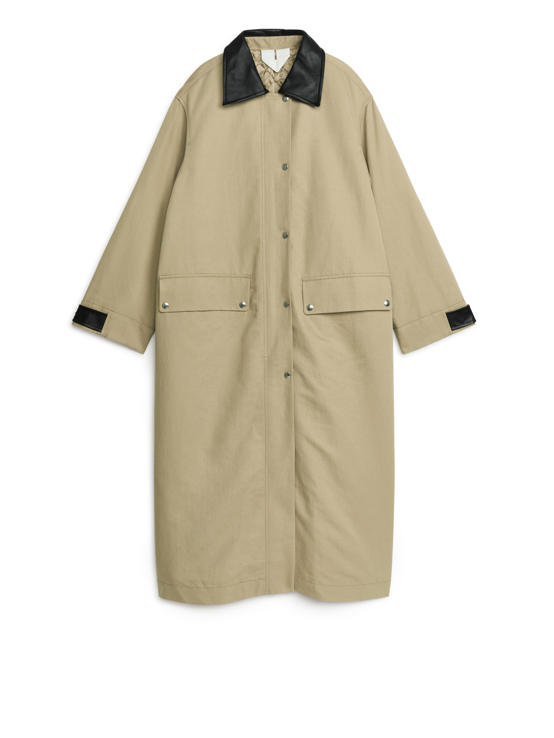 RIM.ARK（リムアーク）の「Linen wool maxi trench coat