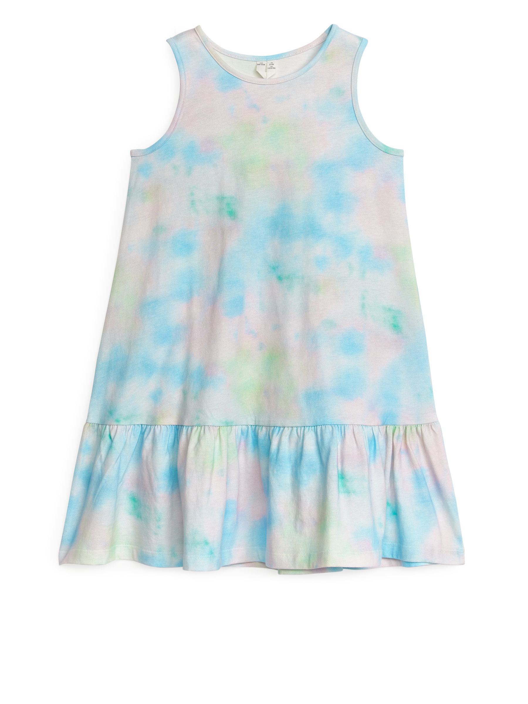 Frilled Jersey Dress - White/Tie-Dye - Regular fit - Children - StillMedia/DescriptiveStillLife - 1