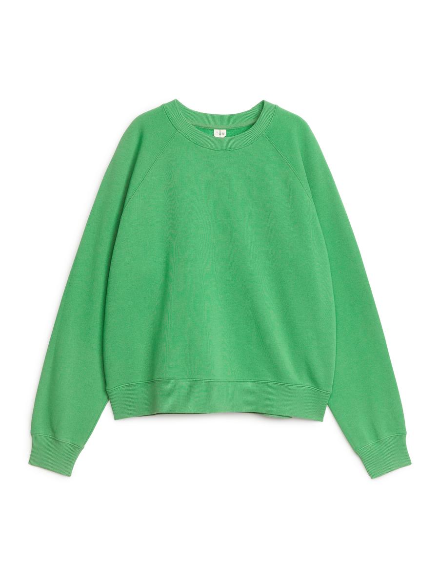 Soft French Terry Sweatshirt Green Women ARKET NL