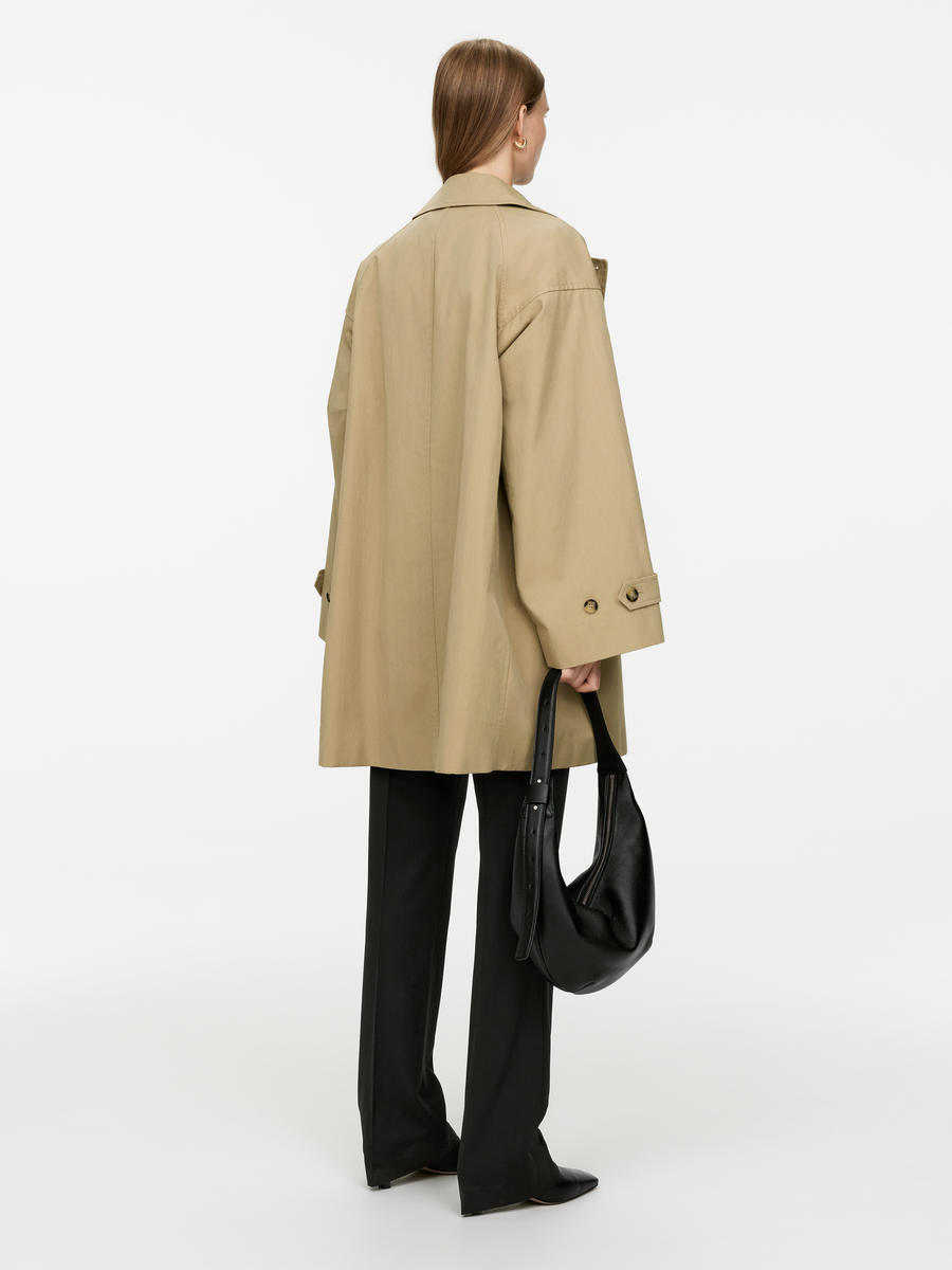 Oversized Cotton Coat - Beige - Oversized - Women - 1221709001