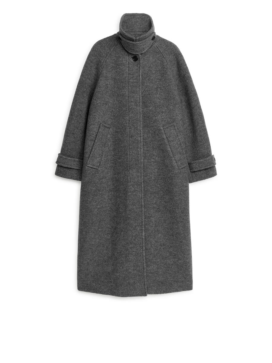 Oversize-Wollmantel - Graumeliert - Oversize - Women - 1195652001