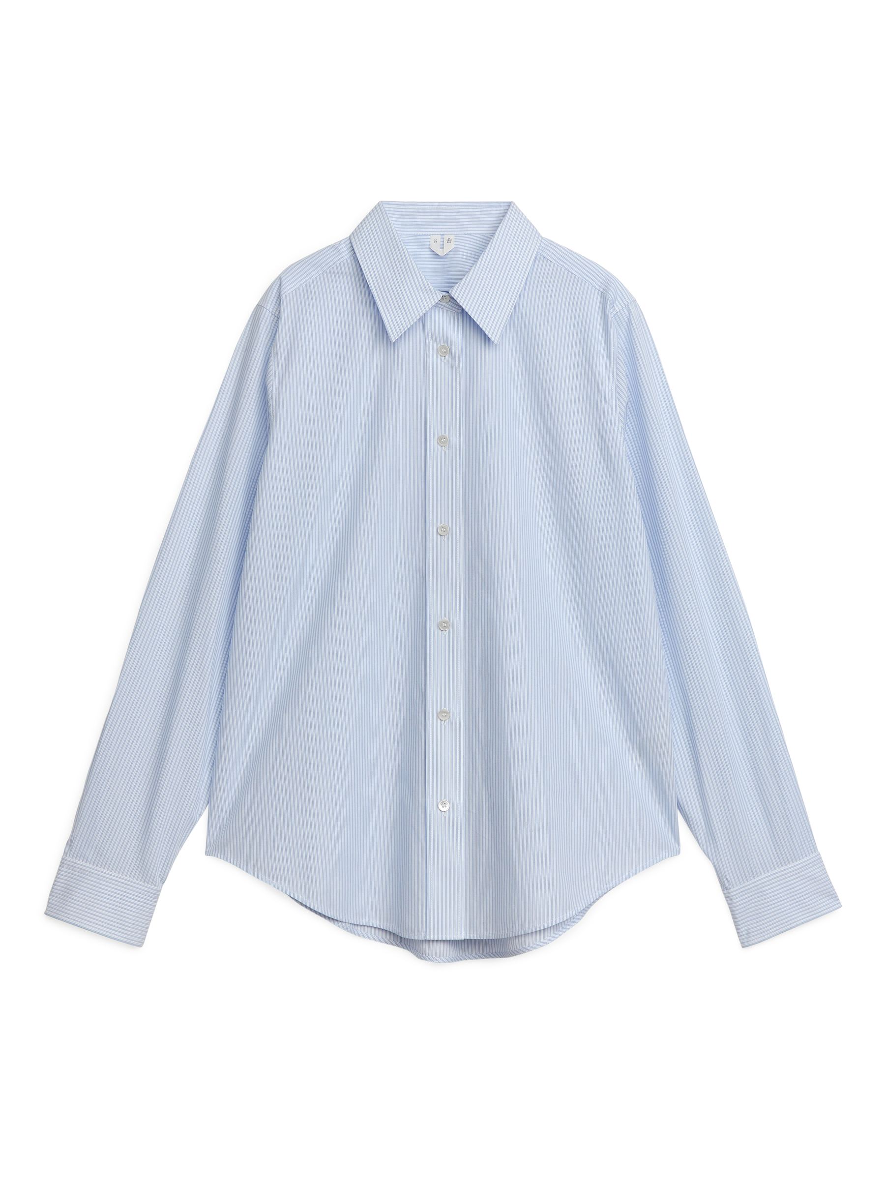 Camisa de algodón a rayas - Azul/blanco - Corte estándar - Women - StillMedia/DescriptiveStillLife - 1