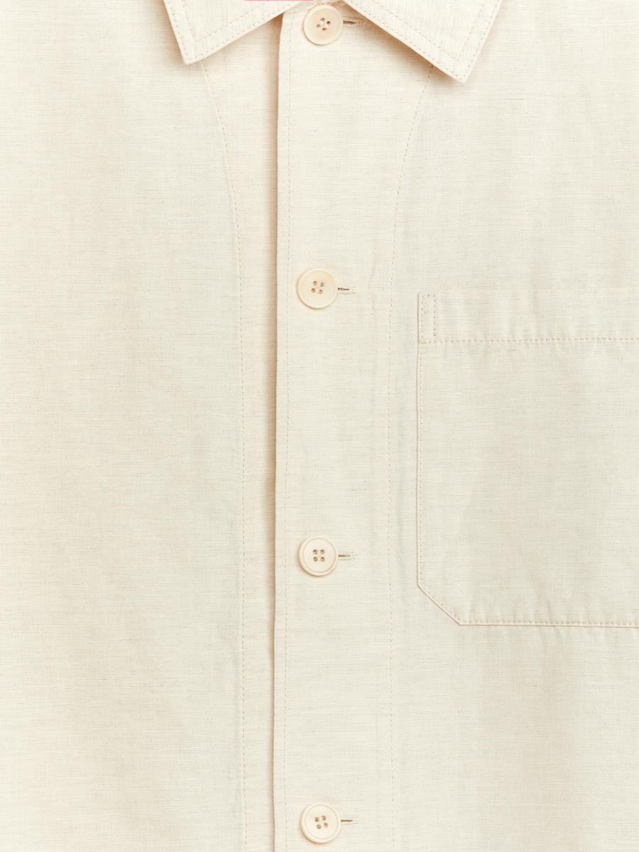 Cotton Linen Overshirt - Natural Linen - Relaxed fit - Men - 1224338002