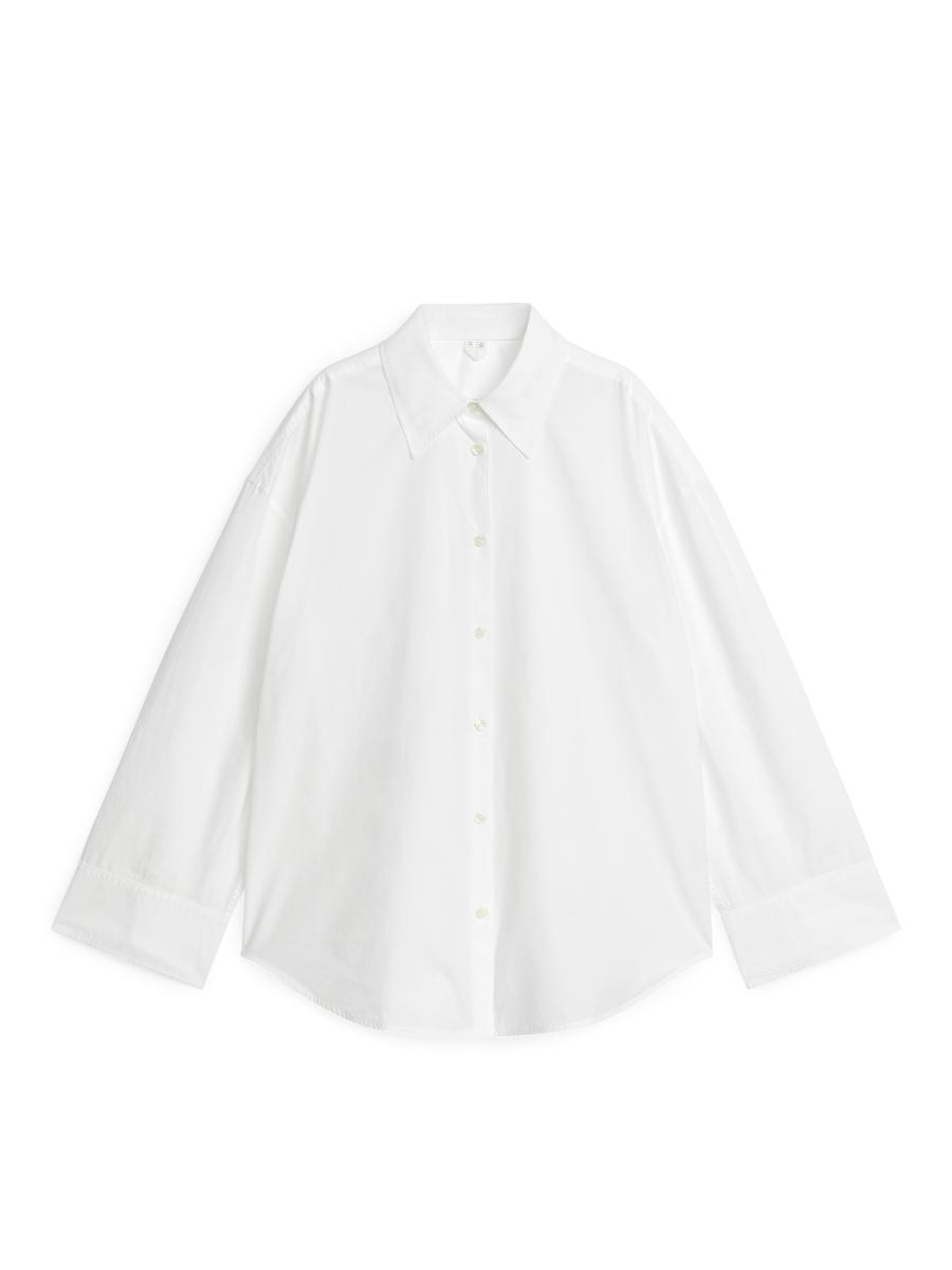 Relaxed Poplin Shirt-#FFFFFF-4869