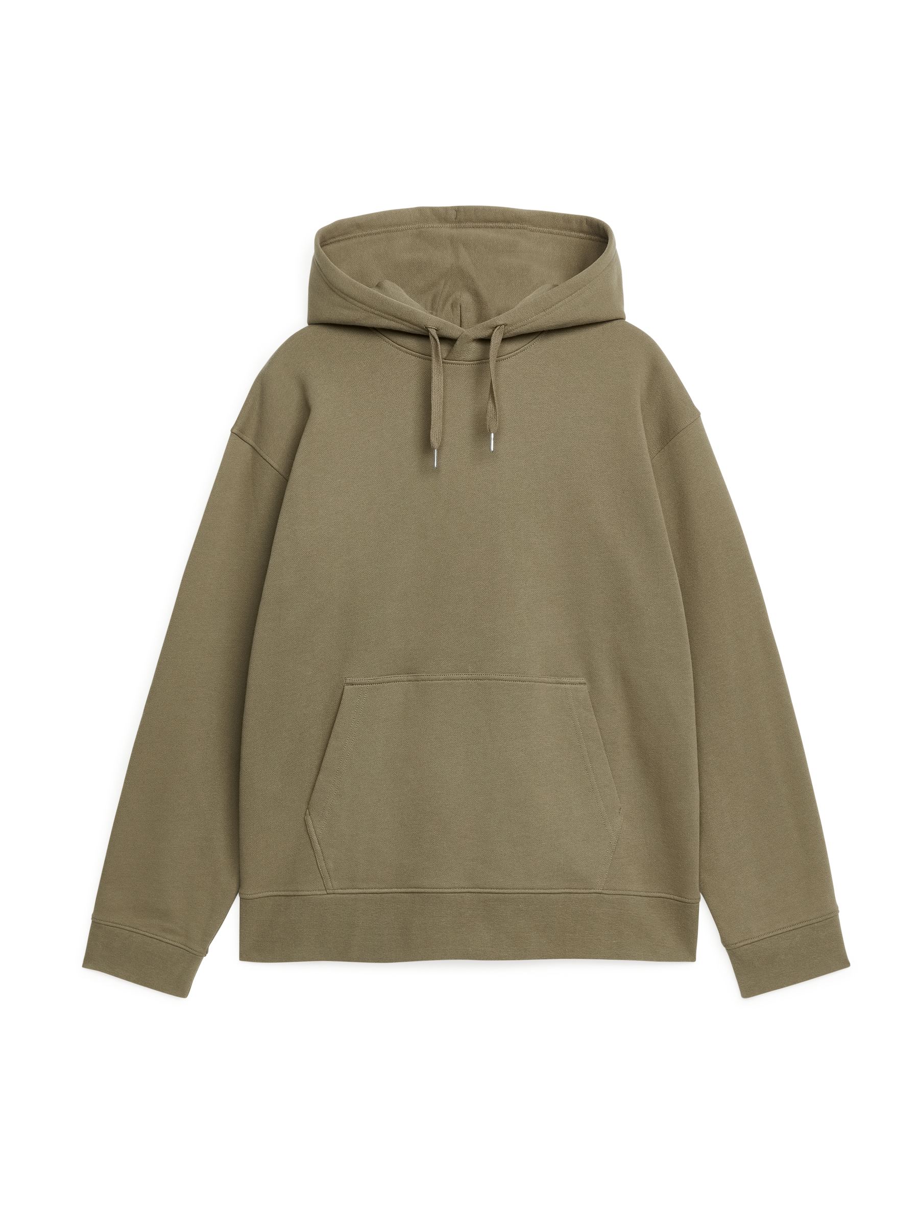 Relaxed Terry Hoodie - Khaki Green - Loose fit - Men - StillMedia/DescriptiveStillLife - 1