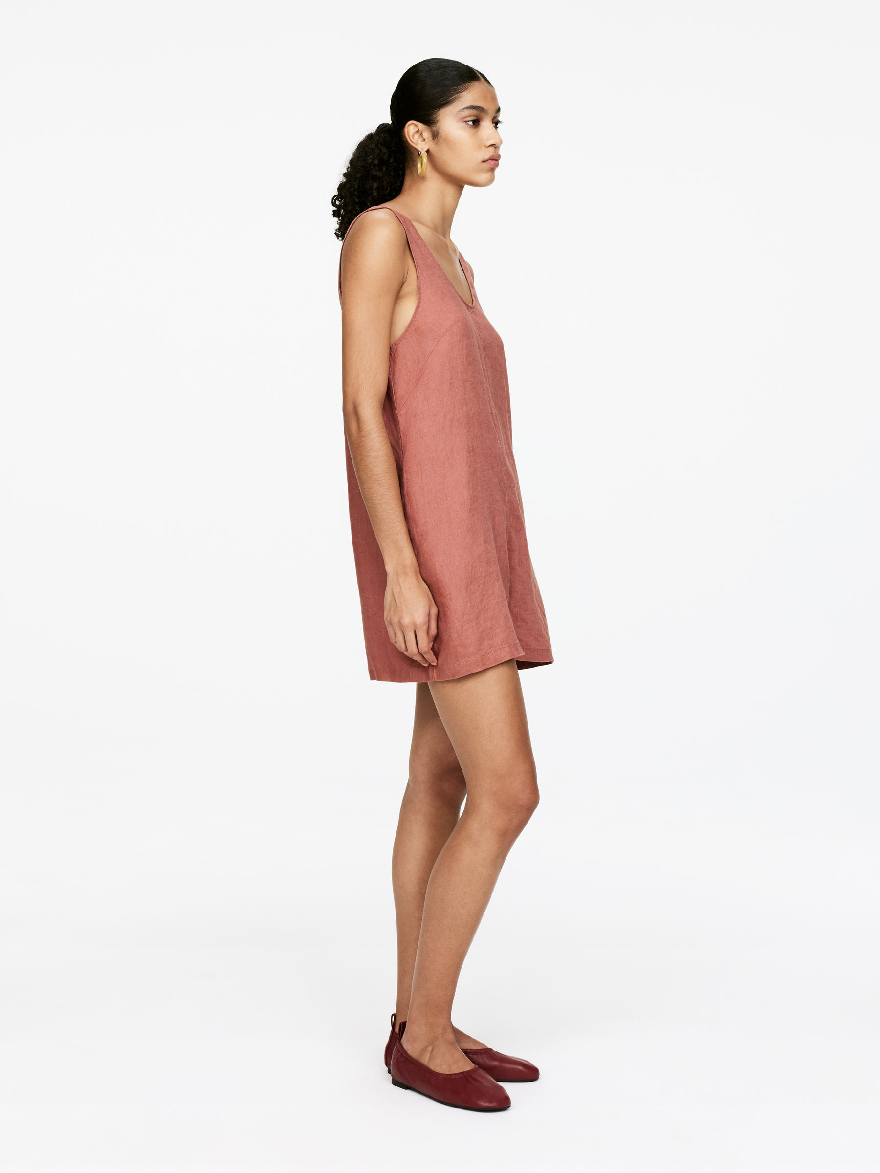 Linen Playsuit - Rust - Regular fit - Women - StillMedia/Lookbook - 6