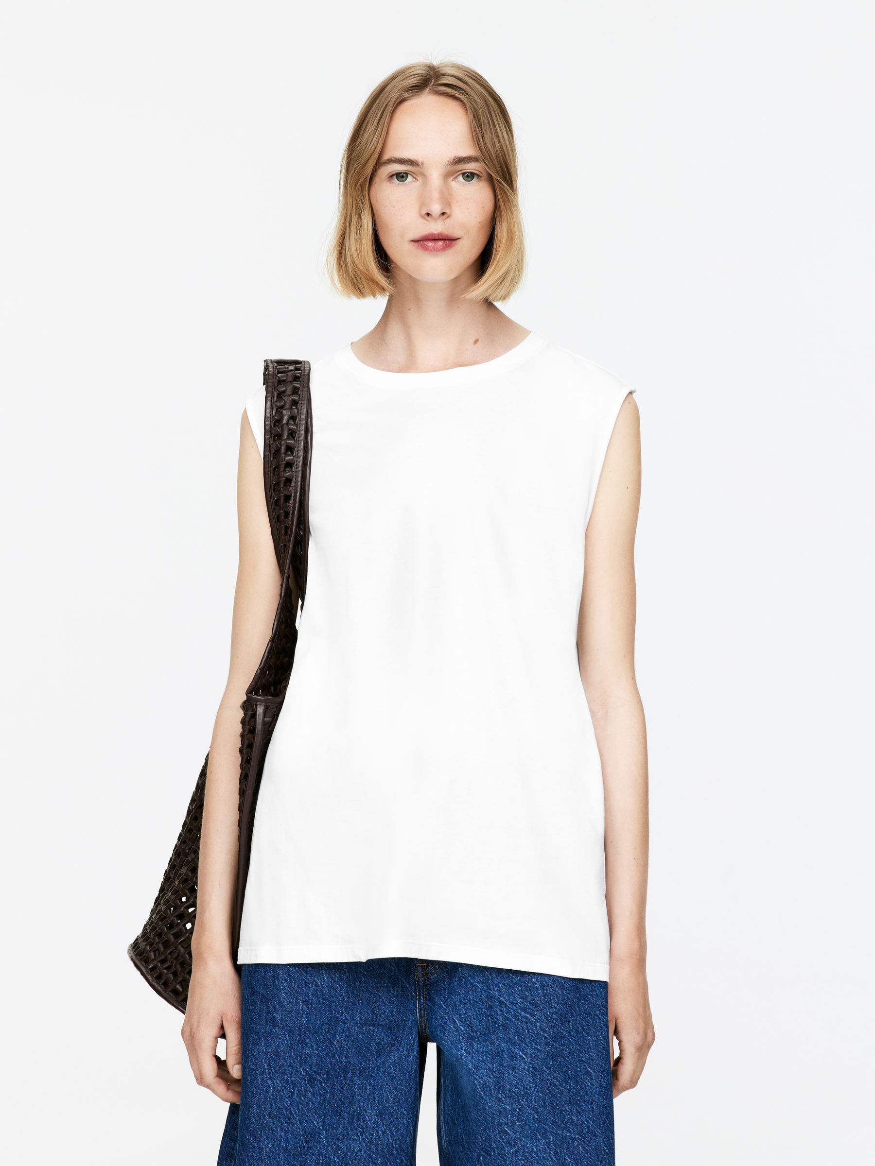 Loose Fit Tank Top-#FFFFFF-7321