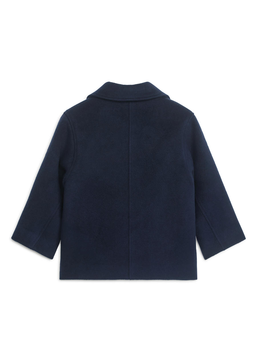 Wool Blend Pea Coat Dark Blue Children ARKET DK