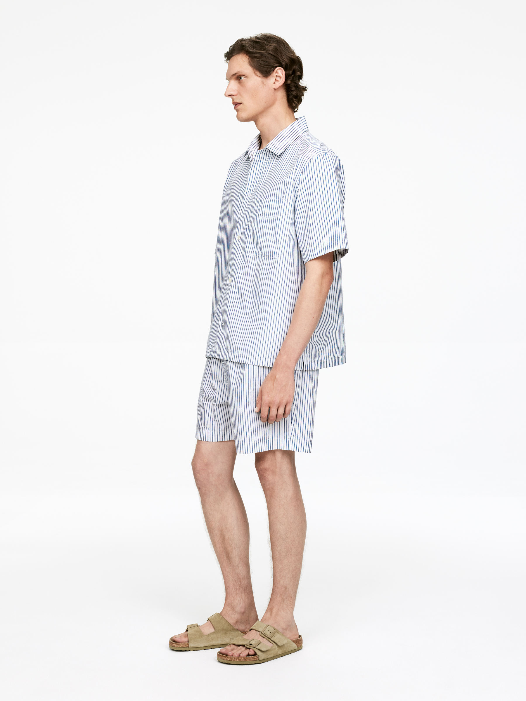 Poplin Pyjama Shirt - White/Blue - Regular fit - Men - StillMedia/Lookbook - 6